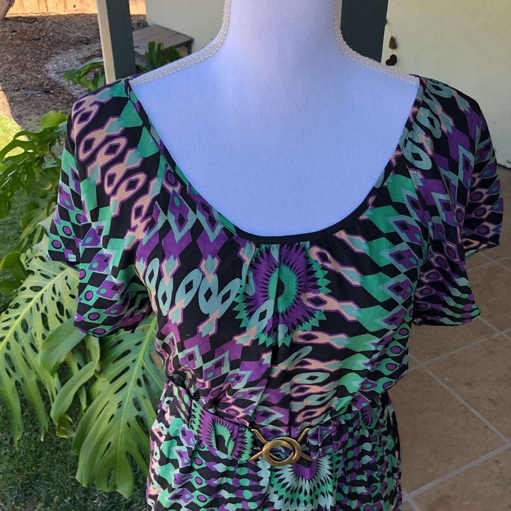 Bellatrix Multi Color Silk Dress - Picture 4 of 10